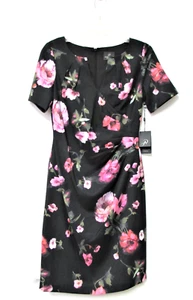 NWT Size 4 Adrianna Papell Black Multi Color Floral Dress MSRP 139.00 - Picture 1 of 7