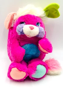 Vintage Popples Pink Popple Plush Mattel 1986 12" Pink Green Ears Stuffed Toy - Picture 1 of 14