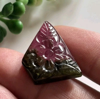 Hand Carved Bio Tourmaline Fancy Shape Carving 20.63 CTS Pendant Gemstone - Image 1 of 4