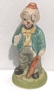 TOMA Clown Hobo Ceramic Figure Figurine Circus 5" Tall Matte Taiwan NOTE - Picture 1 of 9