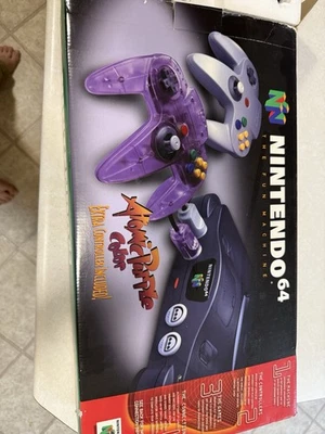 Nintendo 64 Console w/ Atomic Purple Controller + Cables + Box – UNTESTED – READ - Image 1 of 2