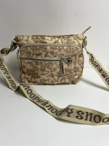 Vintage Snoopy Crossbody Shoulderbag Fashion Beige Nylon Made in Italy - Picture 1 of 17