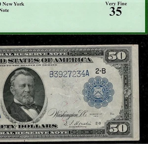 1914 $50 Federal Reserve Note New York District PCGS 35 Fr. 1030 Very Fine (FEH) - Picture 1 of 3