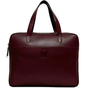 Cartier Must Bordeaux Leather Business Bag Vintage Authentic - Picture 1 of 10