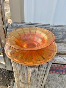 Imperial 1950 Carnaval Panel Ancho Caléndula 12" Ensaladera Con Placa Base 14" - Imagen 1 de 7