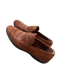 Men's Salvatore Ferragamo Penny Loafers Slip on Shoes Size 9 D Brown Suede - Picture 1 of 9