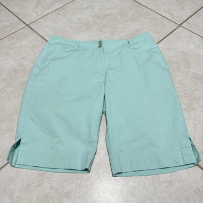 Pantalones Cortos Tommy Bahama Para Mujer 8 Verde Como Nuevo Golf Bermudas Seda Algodón Elástico Chino Foto 1 de 4