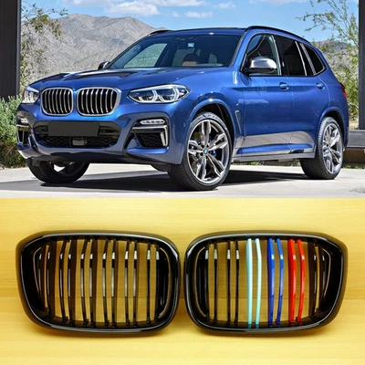 Shiny Black SUV Front Grille M Look M-Color 2018~2020 ABS For BMW X3 G01 X4 G02 - Image 1 of 4
