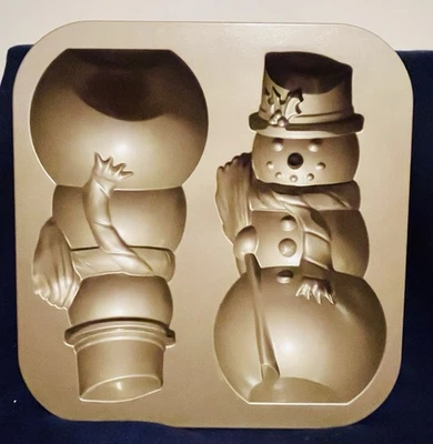 Williams Sonoma Nordic Ware Muñeco de Nieve 11" 3D Molde para Hornear Pasteles Navidad Escarchado Foto 1 de 4