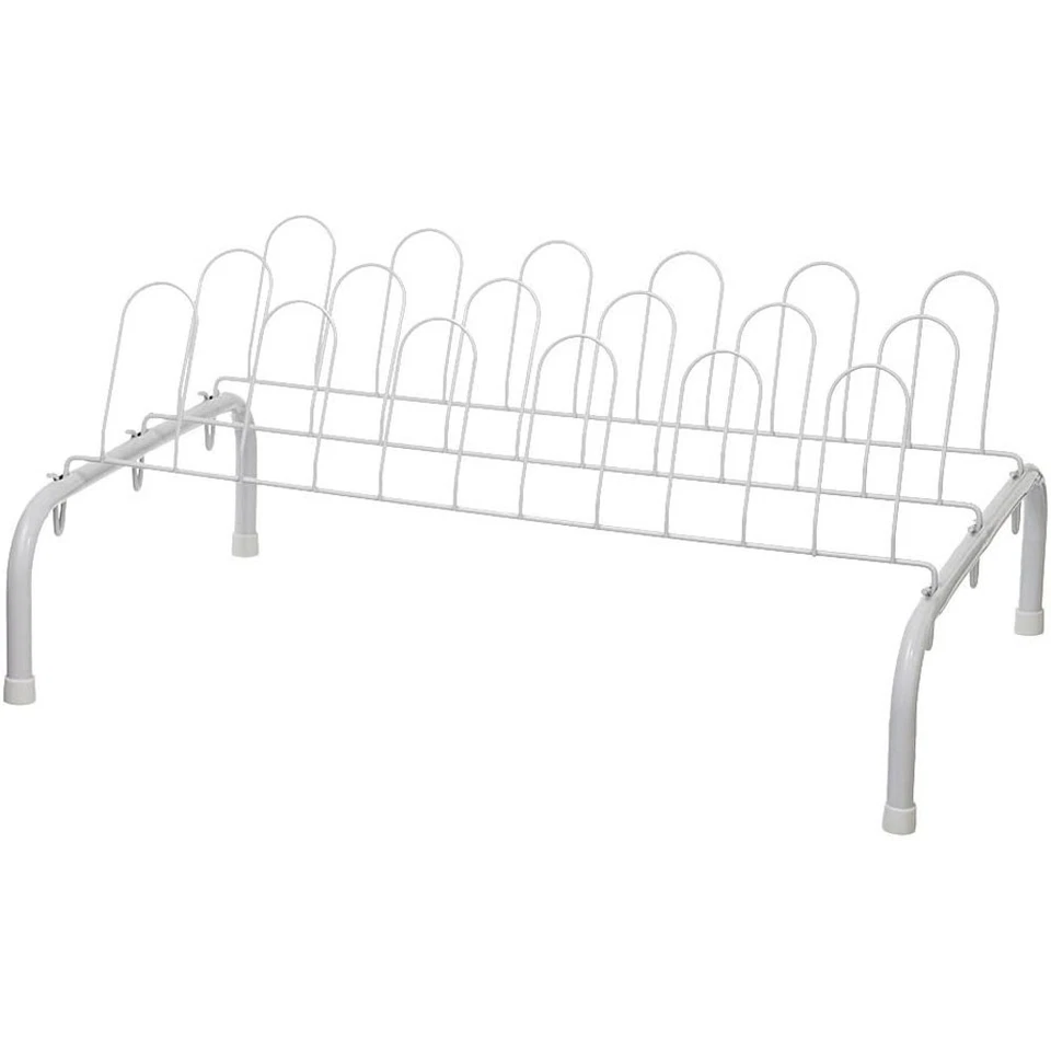 ClosetMaid 1039 Lightweight 9 Pair Freestanding Wire Shoe Rack Organizer White