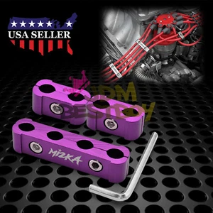 3pcs Purple Aluminum Engine Spark Plug Wire Separator Divider Organizer Clamp - Picture 1 of 5