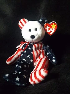 SPANGLE beanie baby white face with space on inside tag (error) RARE - Picture 1 of 6