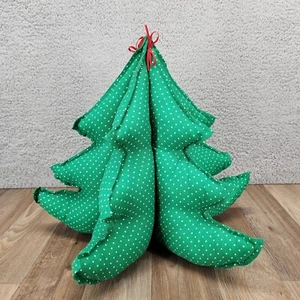 Handmade VTG Christmas Tree Decor Fabric Polka Dot Holiday Decoration 14 Inch - Picture 1 of 9