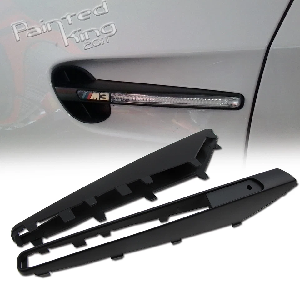Ajuste para BMW Serie 3 M3 E90 E92 E93 2010 guardabarros lateral rejilla aleta negro mate Foto 1 de 1