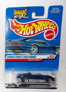 Hot Wheels 2000 First Editions MX48 TURBO Blue Diecast Car 1:64 Max Steel - Picture 1 of 6