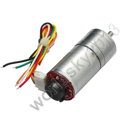 DC12V 25GA370 Large Torque Speed Reduction Gear Motor with Tachometer Encoder - Image 1 of 4