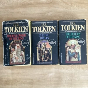 Lord of the Rings J.R.R. Tolkien Ballantine Paperback Book Set Vintage Fantasy - Picture 1 of 10