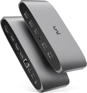 uni USB C Docking Station Triple Display 13in1 Displaylink Docking 4K UA130-23 - Bild 1 von 9