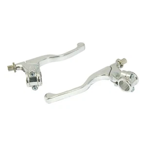 Motorcycle Brake & Clutch Lever Assembly Universal Short Chrome 22mm 7/8" - Picture 1 of 1