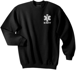 EMT crewneck sweatshirt with Reflective logos both front and back - Picture 1 of 32