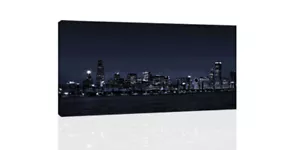 Chicago At Night - CANVAS OR PRINT WALL ART - Picture 1 of 2