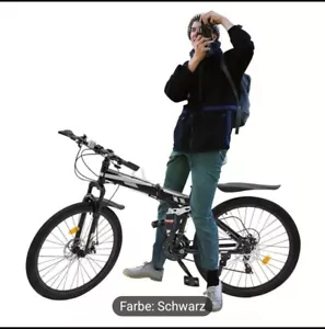 26 Zoll MTB Fahrrad Mountainbike Klapprad 21-Gang Herren Damen Crossbike Schwarz - Bild 1 von 12