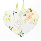 Floral Mirror Glass Hanging 'Heart' Plaque Gift - Lovely Nan