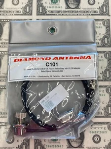 Diamond Antenna C101 UHF Base COnnector 6.5' RG316 Teflon Coax w/ PL259 Adapter - Picture 1 of 5