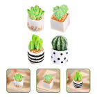 4 Pcs Potted Prickly Pear Mini Artificial Cactus with Pots Miniature