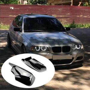 2X For BMW E46 E39 3 Series 1998-2005 Black M4 Style Rearview Mirror Covers Caps - Foto 1 di 11