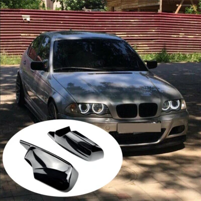2X Tapas cubiertas de espejos retrovisores estilo M4 negro para BMW E46 E39 serie 3 1998-2005 Foto 1 de 4
