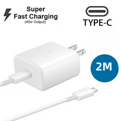 Cargador de pared súper rápido y cable USB-C Samsung Galaxy S24 S24+ S24 Ultra 45 vatios Foto 1 de 4