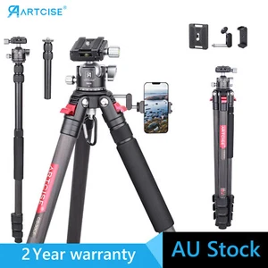ARTCISE 69.7"Carbon Fiber Travel Tripod Monopod W/34MM Ball Head Kit Load 15kg - Picture 1 of 33