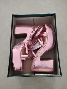 Wild Fable Damen Metallic Pink Astro Riemchen Plateau Blockabsatz Größe 7,5 - Bild 1 von 6