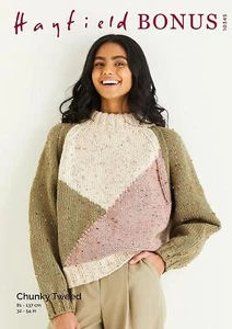 Patrón De Tejido Sirdar - Hayfield Bonus Chunky Tweed, Suéter 10345 - Imagen 1 de 1