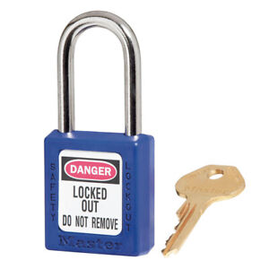 Master Lock 410BLU KD Safety Padlock, Blue Keyed Different 1 Key