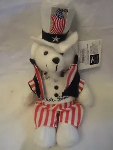 Uncle Sam Postal Stamp Bear Beanie 11" Teddy Bear US Postal Service 2003 - Picture 1 of 3