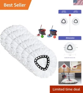Machine Washable Microfiber Mop Head Replacement - 6 Count for Deep Cleaning - Picture 1 of 9