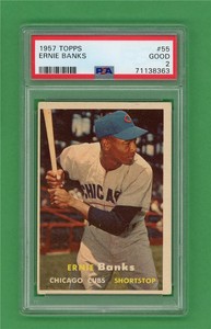 1957 Topps #55 Ernie Banks ** STRONG ** PSA Good 2 ** Chicago Cubs baseball card