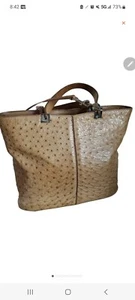 Vintsge Rare MAURO GOVERNO Ostrich Tote 2 Way Bag - Picture 1 of 21
