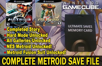 Metriod Prime Echoes & Metriod Prime 100% Ṥave Gamecube Memory Card! (NO GAME) - Image 1 of 3