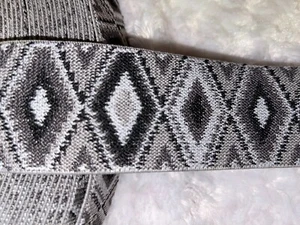 Cintura de punto boxer gris blanco negro 2,3 yardas costura elástica elástica 2" de ancho - Imagen 1 de 2