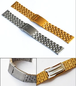 18 Mm Stainless Steel Watch Band With Ipg Gold Plating - Picture 1 of 1