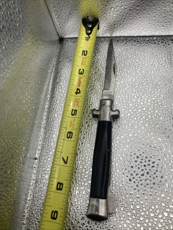 Navaja de Bolsillo Estilo Stiletto De Colección Japón Acero Inoxidable Manual Abierto Bloqueo Foto 1 de 4