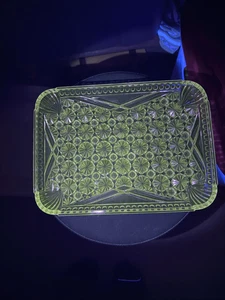 EAPG Antique Richards Hartley Daisy Button Crossbars Serviertablett 1890s Mn Glow - Bild 1 von 10