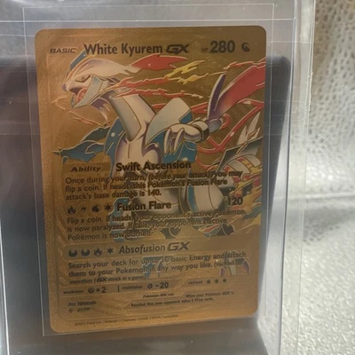 Black Foil Custom Display White Kyurem Gx 280hp NM Fusion Flare Free  Shipp P1 - Image 1 of 2