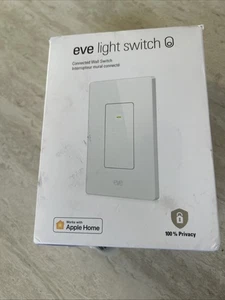 Interruptor de luz único Apple HomeKit controlado por aplicación de plástico blanco Eve - Imagen 1 de 7