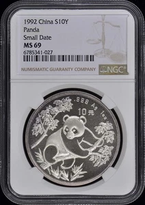 1992 CHINA PANDA S10Y NGC MS69 - Picture 1 of 2