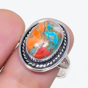 Natural Oster Turquoise Gemstone 925 Sterling Silver Ring All Size (U.S.A) - Picture 1 of 1
