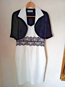 Traje de Vestido Elegante Michaela Louisa Reino Unido 10 Blanco y Negro Boda MoTB - Imagen 1 de 10